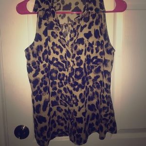 Sheer Leopard 🐾 Print Papaya Blouse